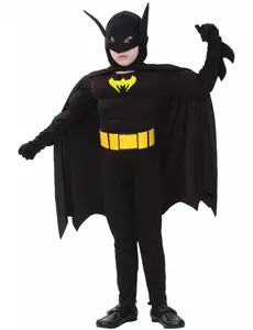 Superhjälte-maskeraddräkt med fladdermus för pojkar, Storlek: 7-9 år (120-130 cm)