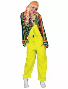 Neongul overallmaskeraddräkt vuxen, Storlek: X-Large