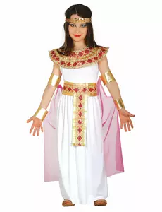 Rosa och guldfärgad egyptisk maskeraddräkt flicka, Storlek: 10-12 år (142-148 cm)
