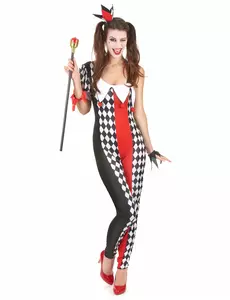 Jokermaskeraddräkt dam, Storlek: Medium/Large