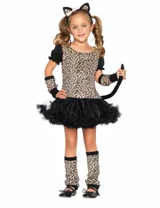 Leopardmaskeraddräkt flicka, Storlek: 7-10 år (122-128 cm)