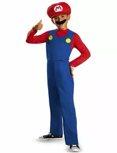 Mario™-maskeraddräkt med jumpsuit barn, Storlek: 7-8 år (124 - 136 cm)