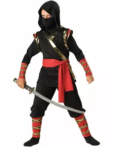 Ninja-maskeraddräkt barn, Storlek: 8 år (132-137 cm)