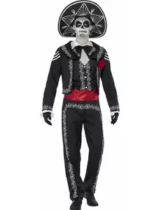 Mexikansk skelettmaskeraddräkt herr Dia de los muertos, Storlek: X-Large