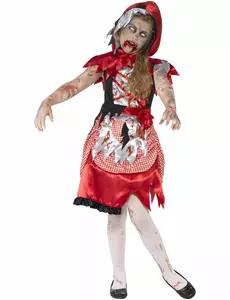 Maskeraddräkt som zombierödluvan för flicka, Storlek: 10-12 år (145/158 cm)