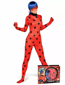 Komplett Ladybug-maskeraddräkt Miraculous™ vuxen, Storlek: Medium/Large