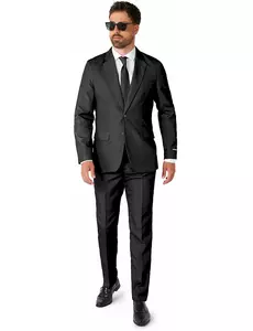 Svart Mr. Solid-maskeraddräkt för herr Suitmeister™, Storlek: XX-Large (EU 60-62)