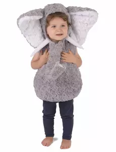 Grå elefantmaskeraddräkt barn, Storlek: 3-4 år(98-104 cm)