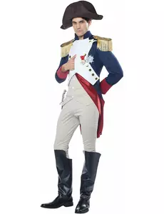 Lyxig fransk kejsare Napoleon-maskeraddräkt herr, Storlek: X-Large