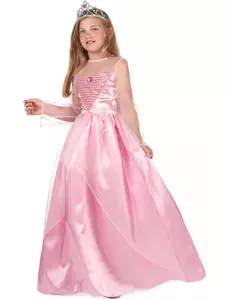 Rosa prinsessmaskeraddräkt flicka, Storlek: 4-6 år (110-120 cm)