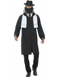 Rabbin-maskeraddräkt vuxen, Storlek: Large