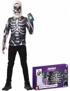 Klassiskt Skull Trooper Fortnite™-set tonåring, Storlek: 11-13 år (142-164 cm)