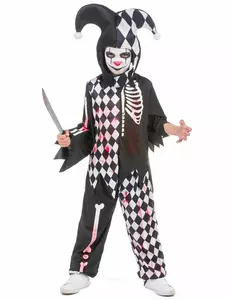 Blodig harlekinmaskeraddräkt pojke, Storlek: 4-6 år (110-120 cm)
