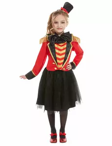 Lyxig Monsieur Loyal-maskeraddräkt flicka, Storlek: 7-9 år (130/143 cm)