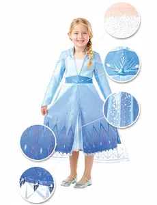 Premium maskeraddräkt Elsa Frost 2™ flicka, Storlek: 7-8 år (122 till 128 cm)