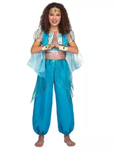 Turkos orientalisk prinsessmaskeraddräkt flicka, Storlek: 10-12 år (140 - 152 cm)