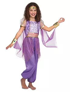 Lila orientalisk prinsessmaskeraddräkt barn, Storlek: 6 år (110-122 cm)