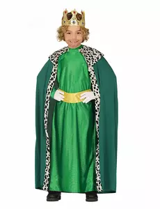 Grön kungamaskeraddräkt barn, Storlek: 9 år (125-135 cm)