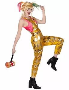 Gyllene hängselbyxor Harley Quinn Birds of Prey™ dam, Storlek: X-Small