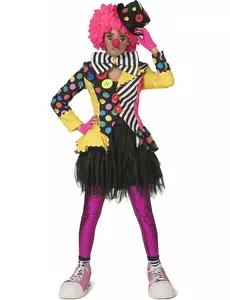 Mångfärgad clownjacka dam, Storlek: X-Large