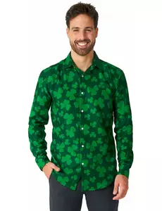 Saint Patrick-skjorta med klöver för herr Suitmeister™, Storlek: Medium (EU 48-50)