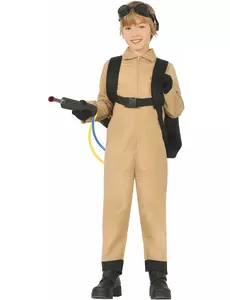 Maskeraddräkt spökfångare med väska barn, Storlek: 9 år (125-135 cm)
