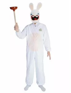 Maskeraddräkt med mask Lapins Cretins™ vuxen, Storlek: Large/X-Large