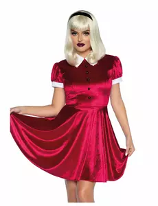 Röd baby doll-maskeraddräkt dam, Storlek: Medium (40-42)