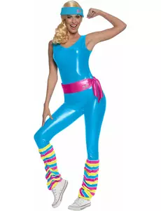 Barbie™-aerobicsmaskeraddräkt dam, Storlek: Medium