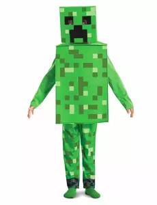 Klassisk Creeper Minecraft™ maskeraddräkt barn, Storlek: 5-6 år (109 - 126 cm)