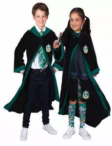 Klassisk Slytherin Harry Potter™-maskeraddräkt barn, Storlek: 8-10 år (123 till 140 cm)