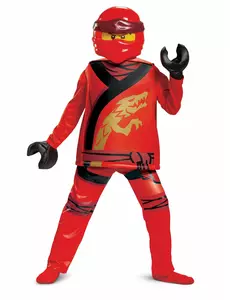 Deluxe Kai Ninjago - LEGO™-maskeraddräkt barn, Storlek: 5-6 år (109 - 126 cm)