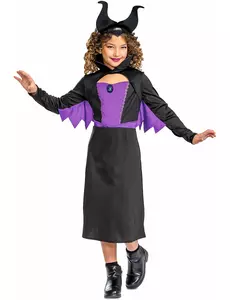 Maléfique™ klassisk maskeraddräkt flicka, Storlek: 5-6 år (109 - 126 cm)