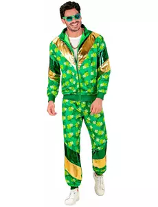 Träningsdräkt med klöver Saint Patrick vuxen, Storlek: Medium