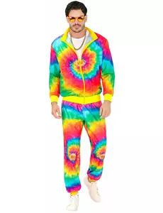 Fluorescerande tie-dye-träningsdräkt för vuxen, Storlek: Medium