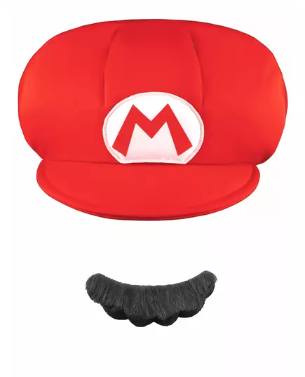 Keps och mustasch Mario™ barn