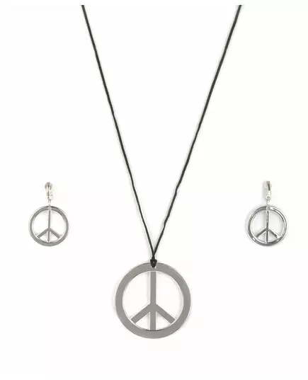 Halsband och örhängen hippie plast vuxen
