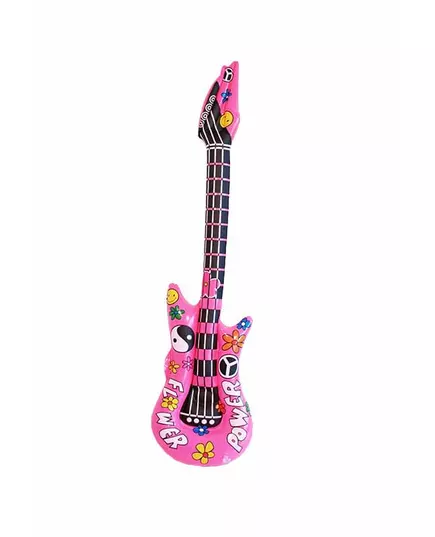 Uppblåsbar rosa gitarr vuxen