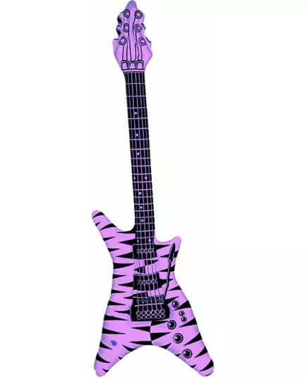 Uppblåsbar neonrosa rockgitarr vuxen