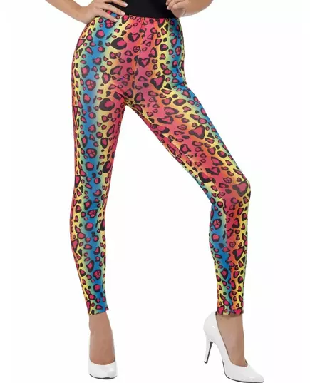 Mångfärgade leopardleggings vuxen