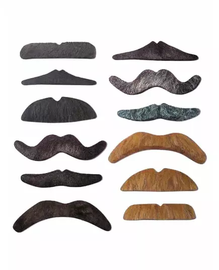Set med 12 mustascher
