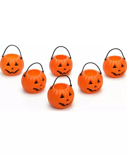 6 Mini Halloweenpumpahinkar 6,5 x 5 cm