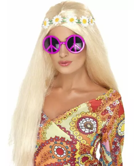 Rosa hippieglasögon vuxen