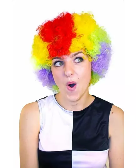 Flerfärgad clownperuk standard för vuxen