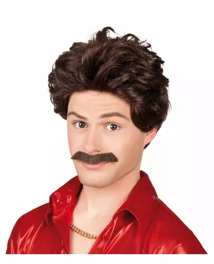Peruk med mustasch för herr