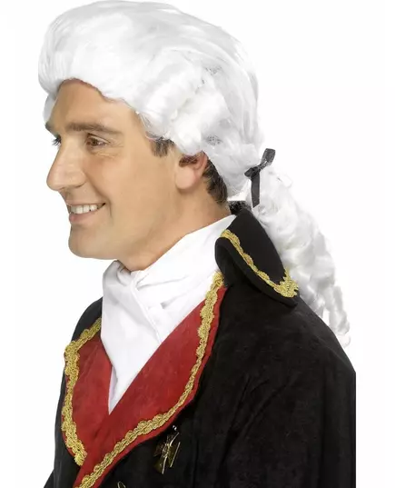 Vit barockperuk för vuxen