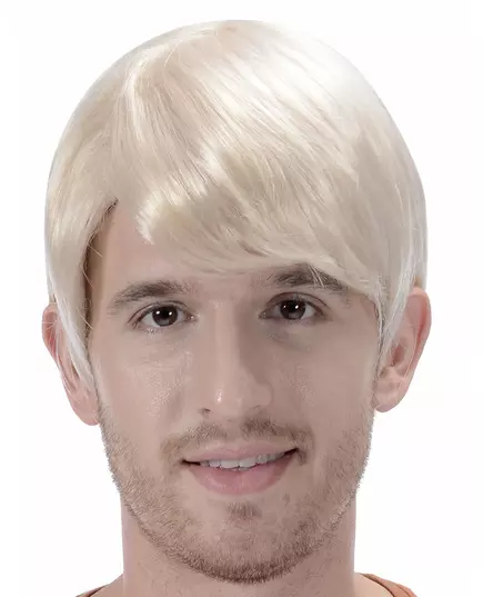Kort blond peruk för herr