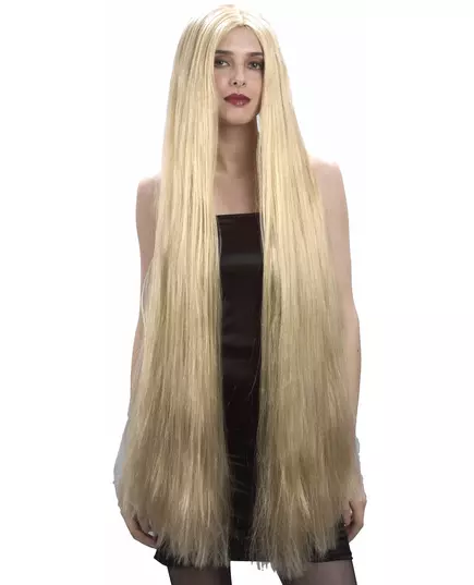 Lång blond peruk dam