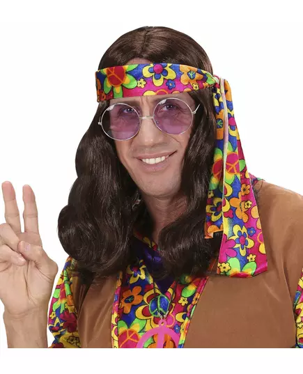 Brun hippieperuk vuxen