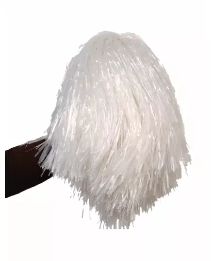 Vit metallisk pompom